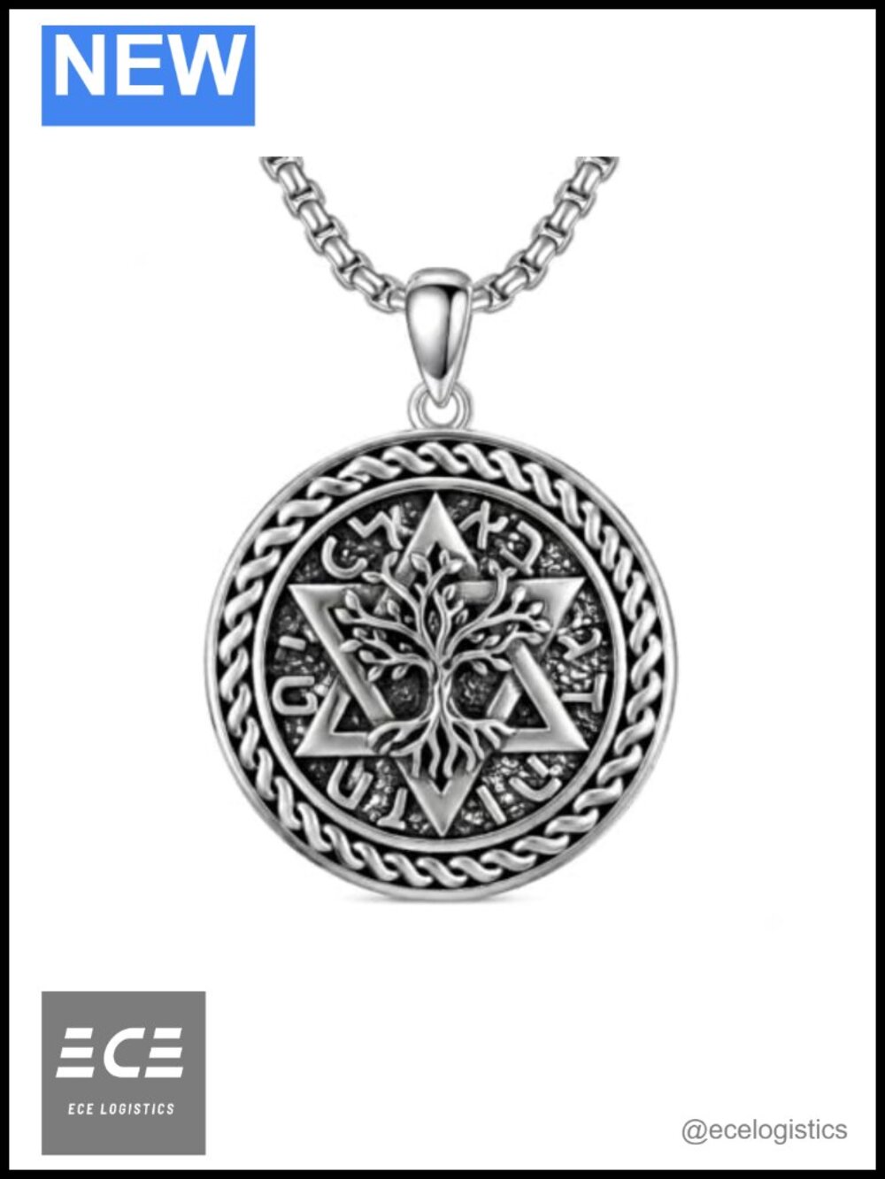 Sterling Silver Star of David Necklace Tree of Life Pendant Jewish Jewelry Gift